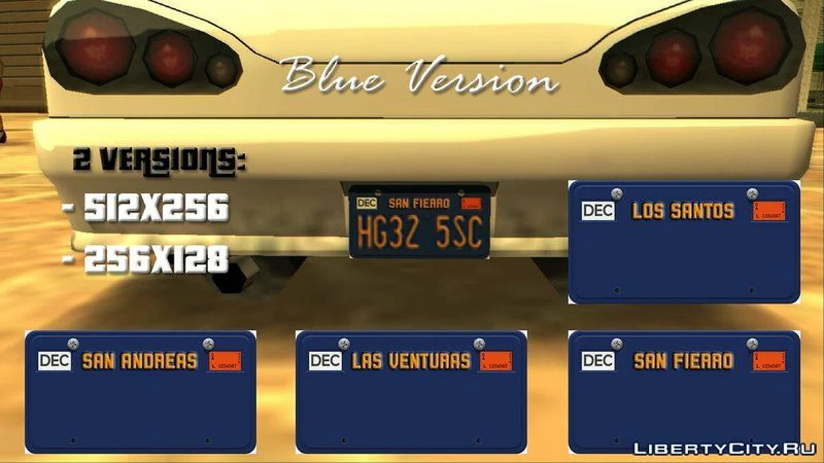 Placas de matrícula de GTA 5 / GTA San Andreas