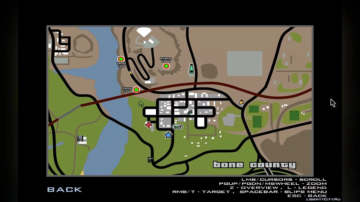 Mapa HD com marcadores adicionais v1.0 / GTA San Andreas