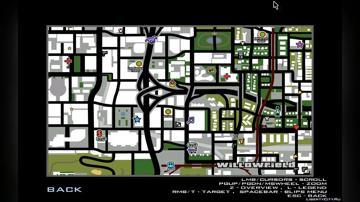 Mapa HD com marcadores adicionais v1.0 / GTA San Andreas