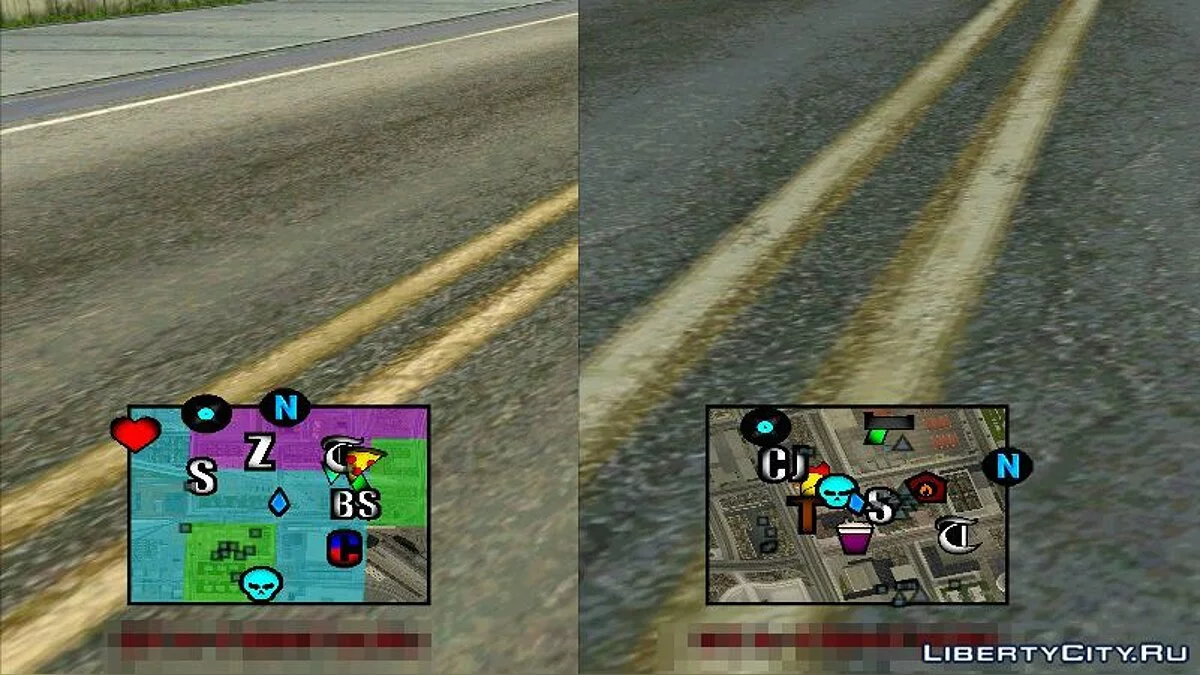 Нові контрастні іконки для радара / GTA San Andreas