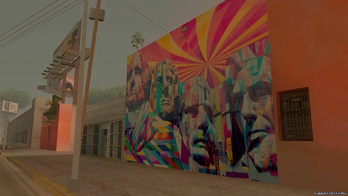 Replacing graffiti with a girl in Los Santos with Mount Rushmore / GTA San Andreas