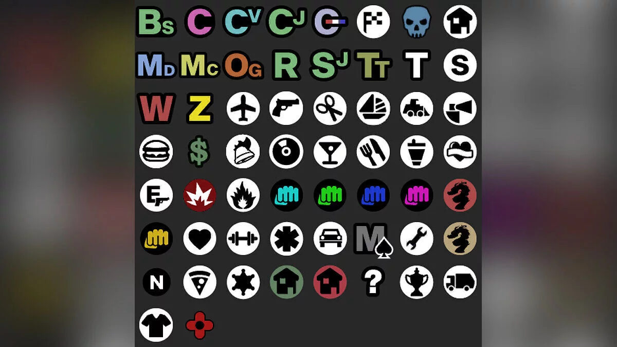 GTA 4 Style Radar Icons / GTA San Andreas