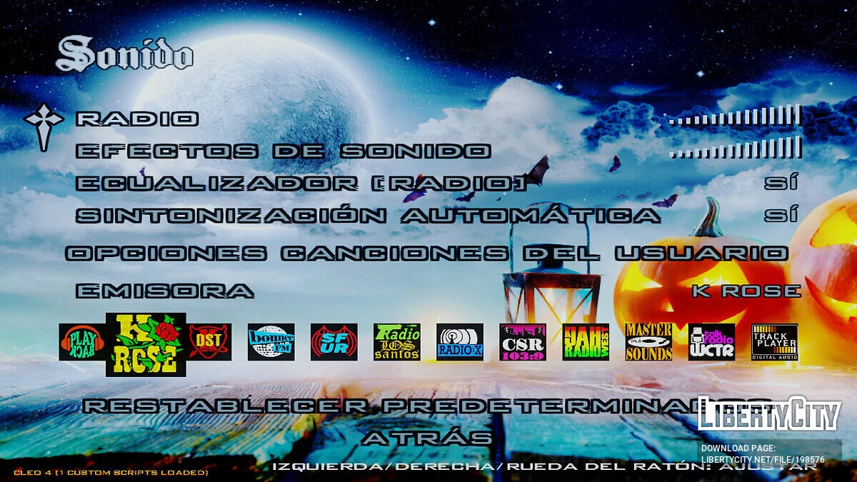 Halloween style menus / GTA San Andreas