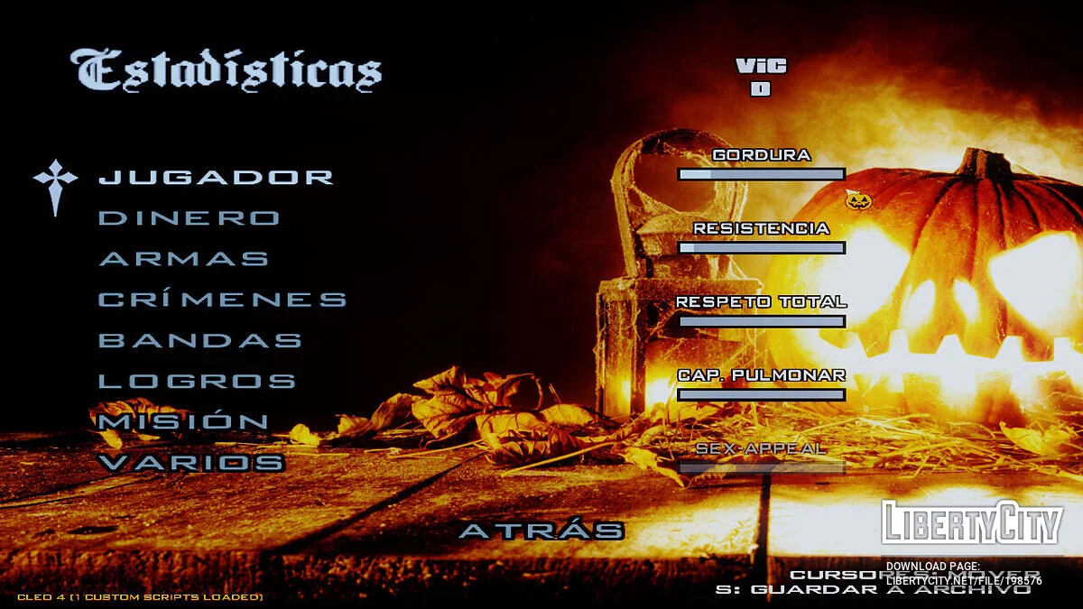 Halloween style menus / GTA San Andreas