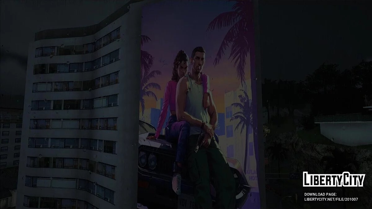 Spanduk Iklan GTA 6 di gedung / GTA San Andreas