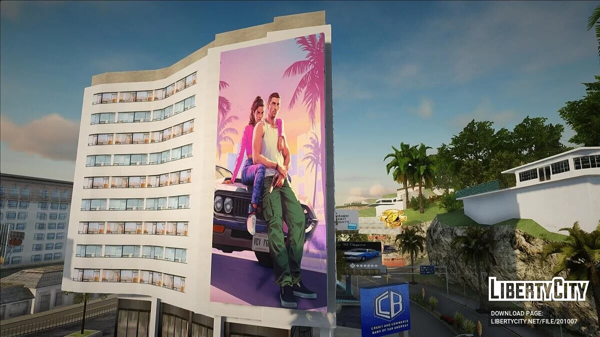 Spanduk Iklan GTA 6 di gedung / GTA San Andreas
