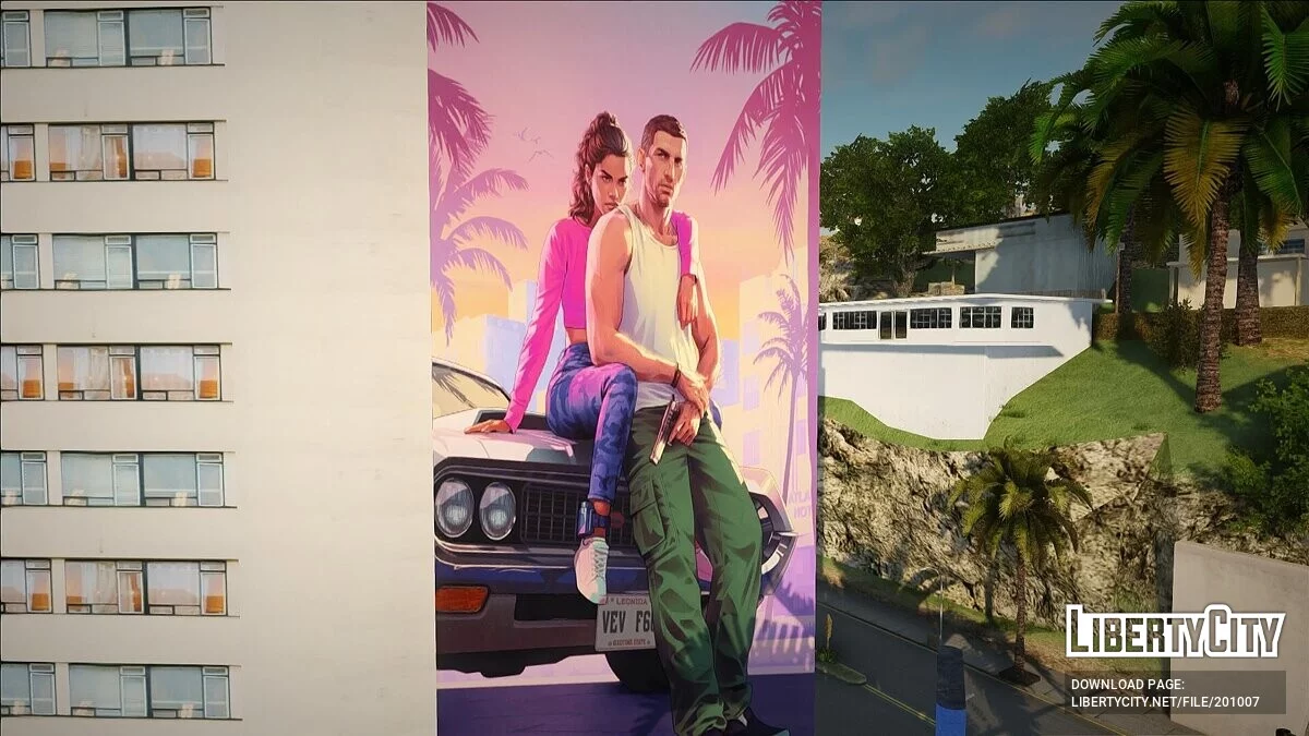 Spanduk Iklan GTA 6 di gedung / GTA San Andreas