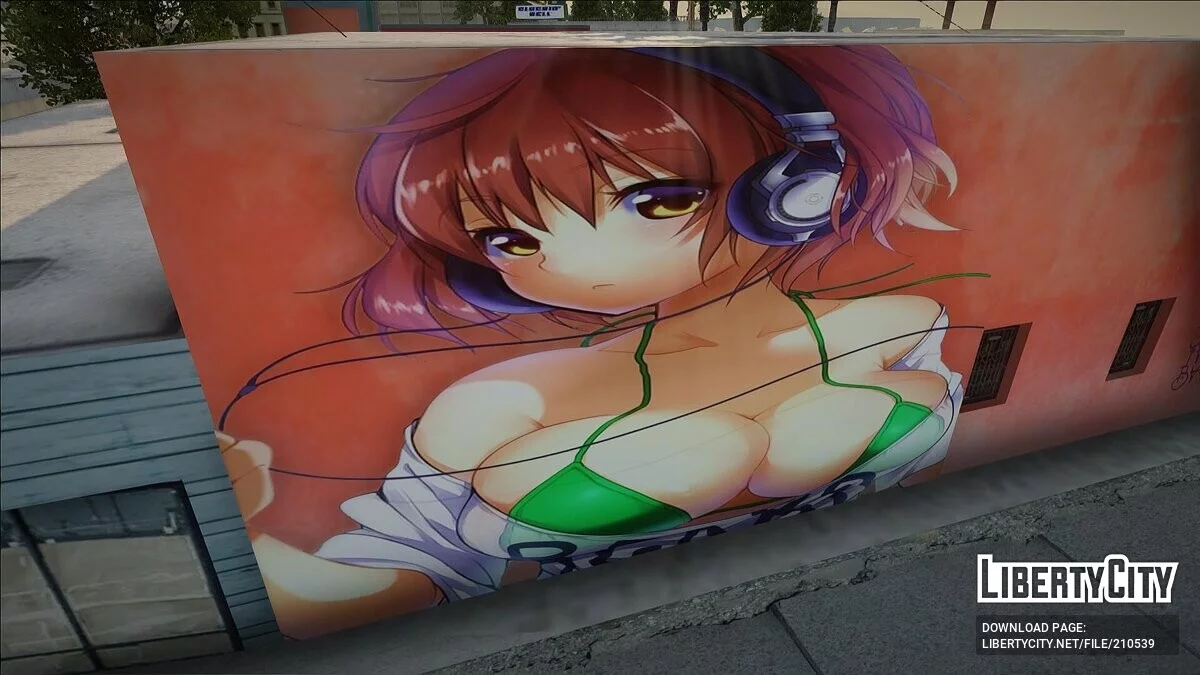 Mural Anime Girl Headphone / GTA San Andreas