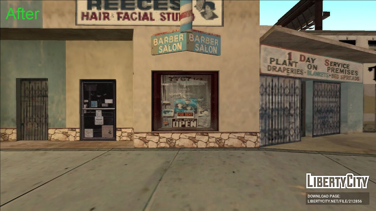 Perbaikan tekstur di pintu masuk tukang cukur / GTA San Andreas