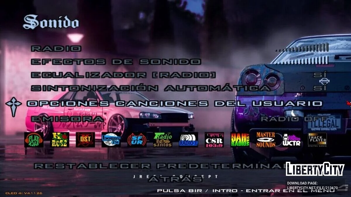 Tapeta Menu Samochodów + Kursor Among Us / GTA San Andreas