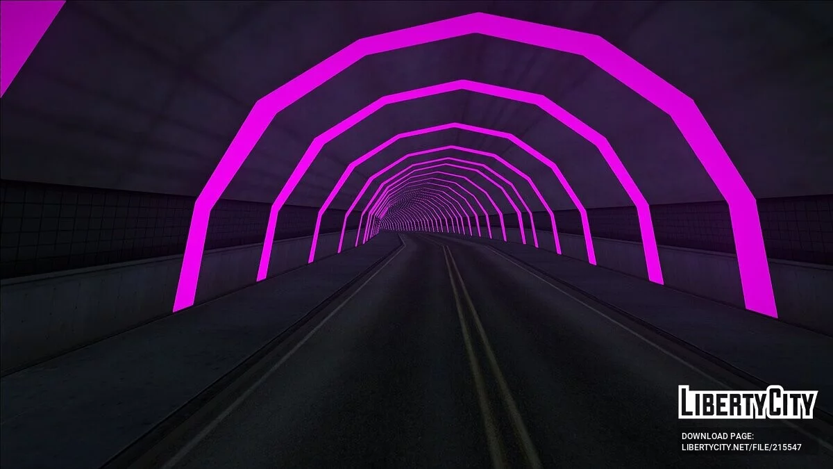 Neonstrecke und Tunnel in Los Santos / GTA San Andreas