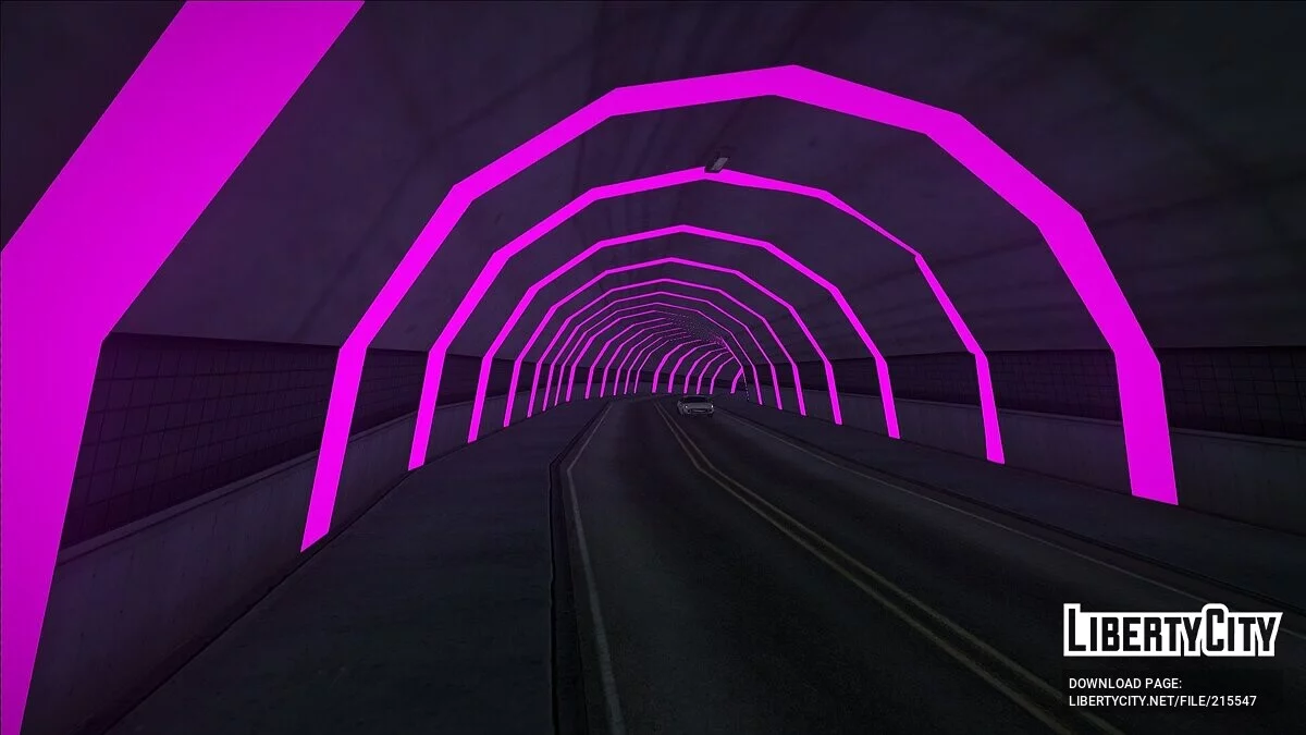 Neonstrecke und Tunnel in Los Santos / GTA San Andreas