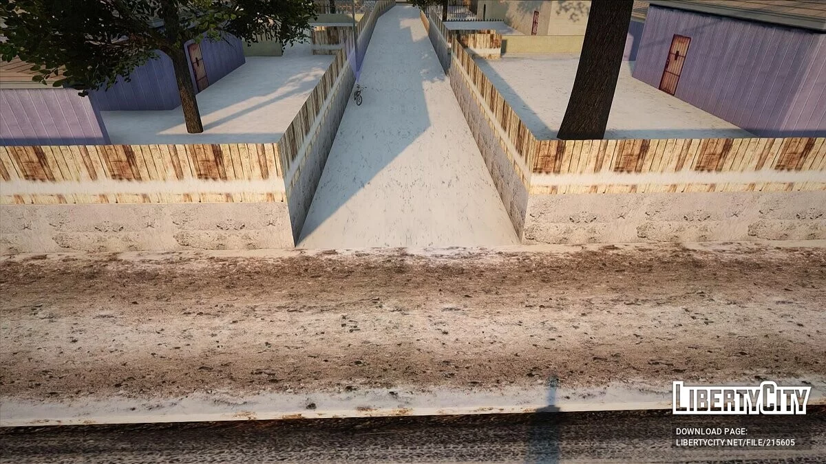 Winter road textures and snowdrifts in Las Venturas / GTA San Andreas