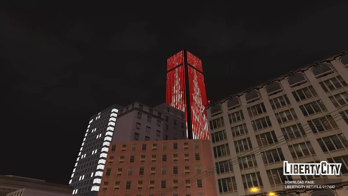 San Fierro Skyscraper Holiday Lights / GTA San Andreas