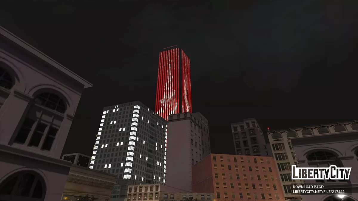 San Fierro Skyscraper Holiday Lights / GTA San Andreas