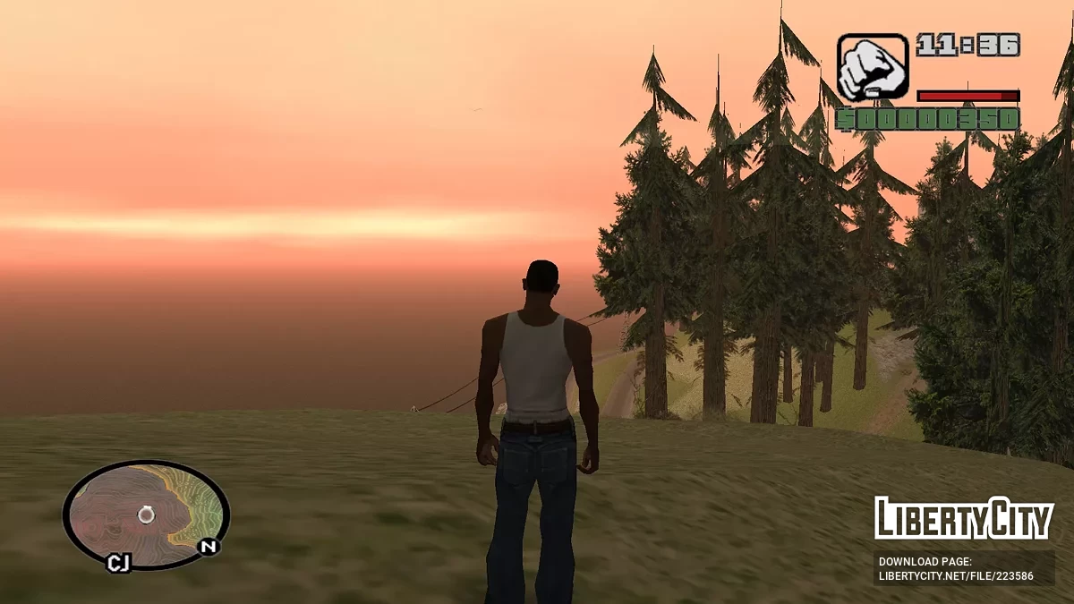 Carte radar néon isolines / GTA San Andreas
