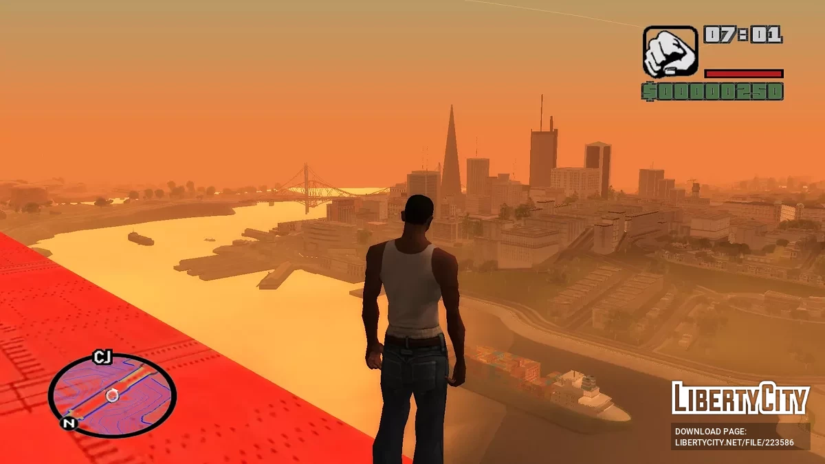 Carte radar néon isolines / GTA San Andreas
