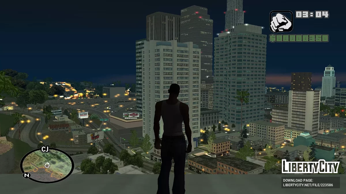 Carte radar néon isolines / GTA San Andreas