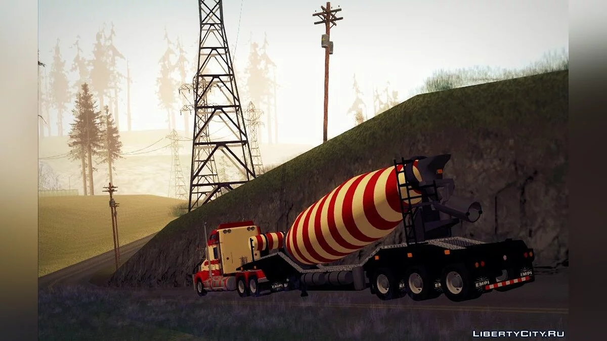 Кенворт Роуд Трейн T800 + Міксер для цементу / GTA San Andreas