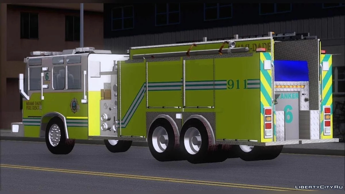 Pierce Quantum Miami Dade Fire Department Tanker 6 / GTA San Andreas