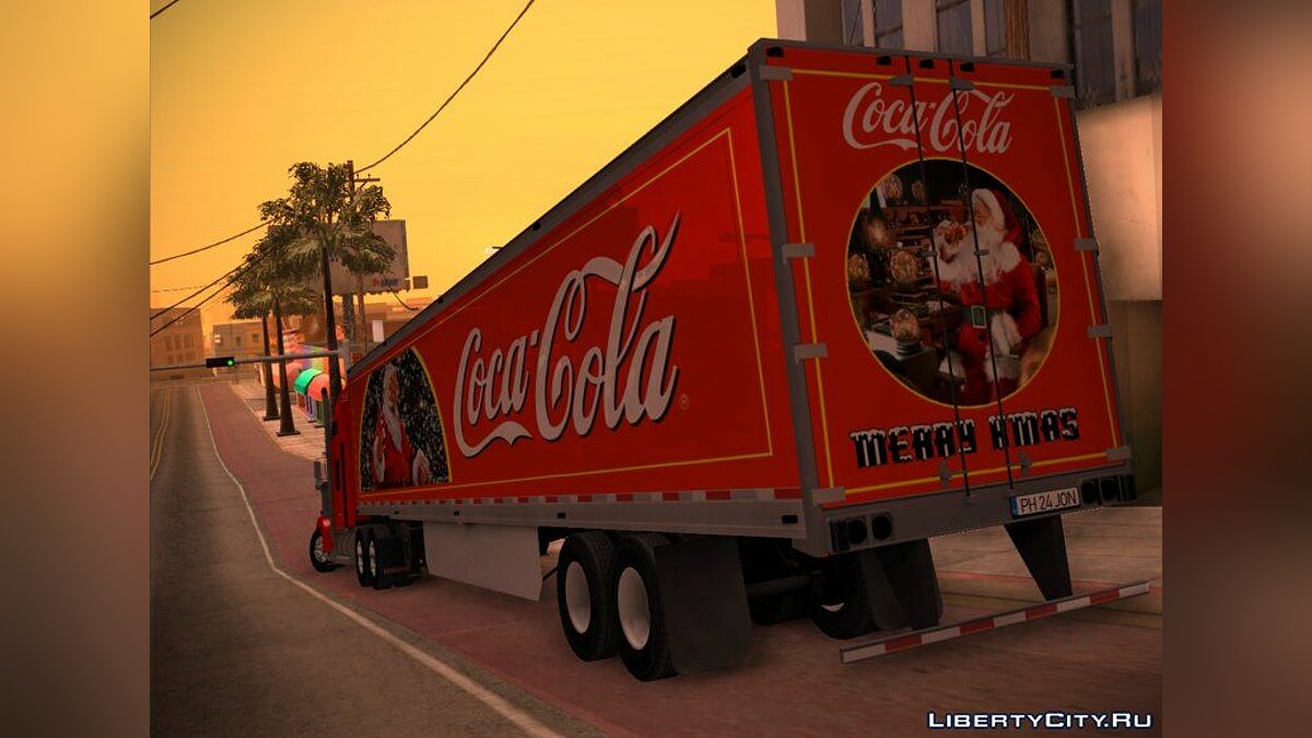 Грузовик кока кола. GTA San Andreas грузовик Coca Cola. Фура Кока кола GTA sa. Грузовик Кока кола вид сзади. Прицеп Кока кола.