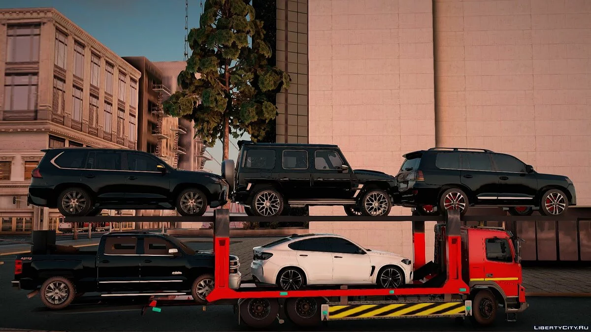 Volvo FMX Euro 5 Car carrier з повним причепом / GTA San Andreas