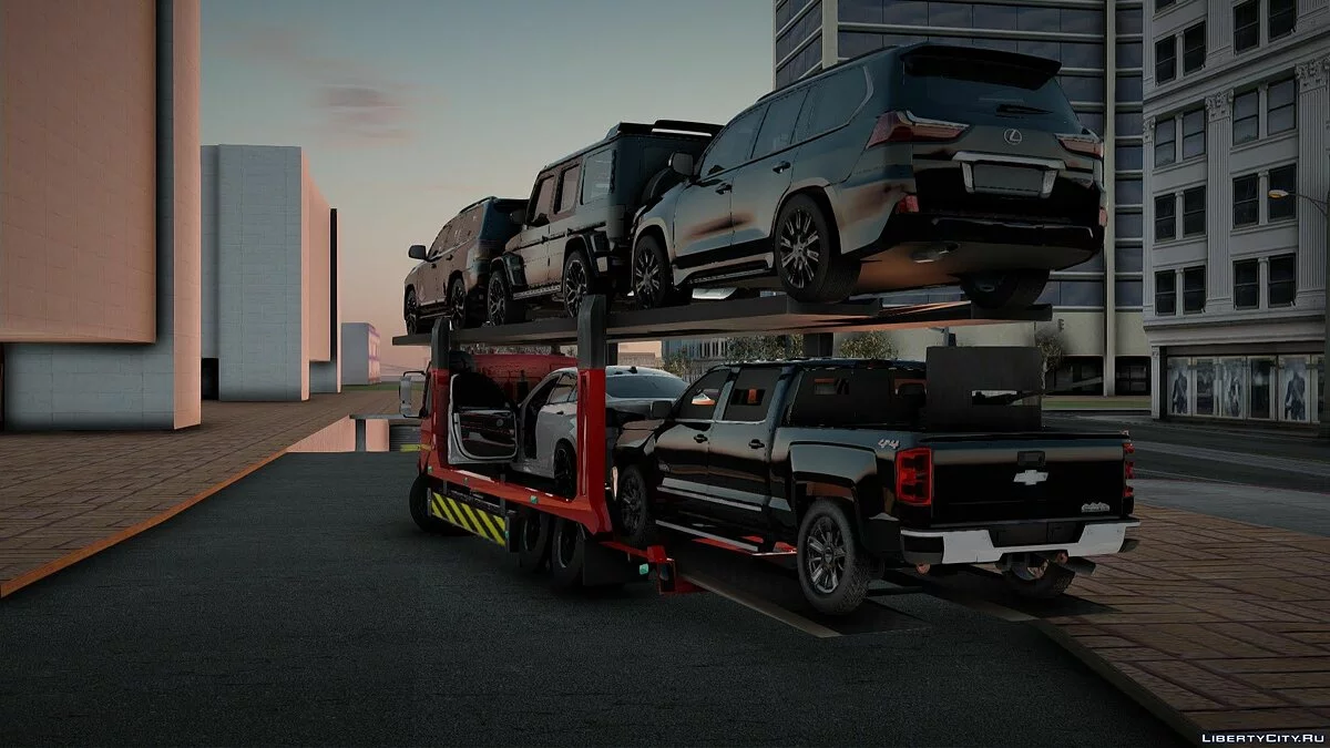 Volvo FMX Euro 5 Car carrier з повним причепом / GTA San Andreas