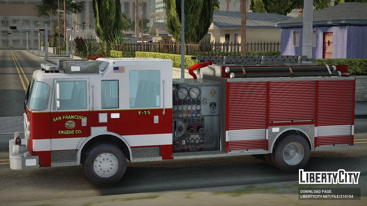 Pierce Pumper. Corpo de Bombeiros de São Francisco / GTA San Andreas