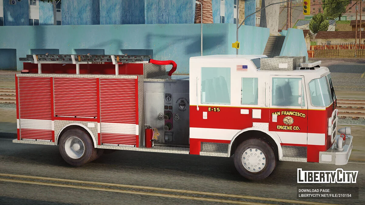 Pierce Pumper. Corpo de Bombeiros de São Francisco / GTA San Andreas