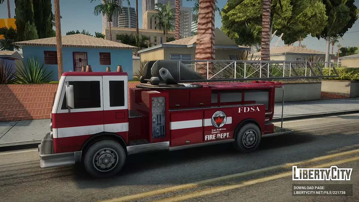 Firetruck Ladder Los-Santos County Fire Department / GTA San Andreas