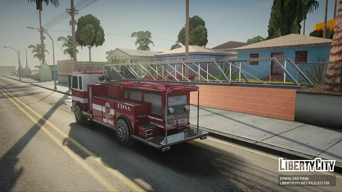Firetruck Ladder Los-Santos County Fire Department / GTA San Andreas