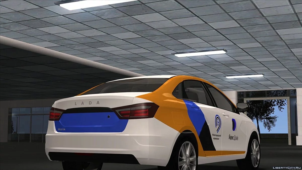 Lada Vesta im Design des Carsharing «Yandex Drive» / GTA San Andreas