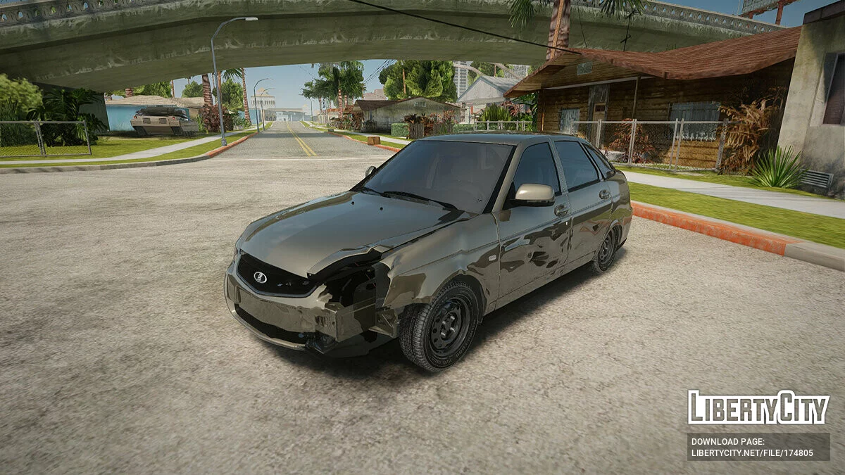 Lada Priora вдарена / GTA San Andreas