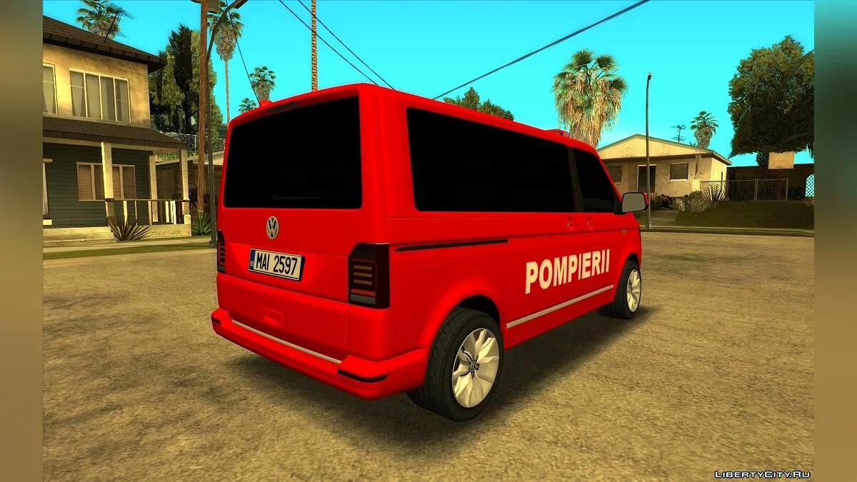 Volkswagen Transporter T6 Pompierii / GTA San Andreas