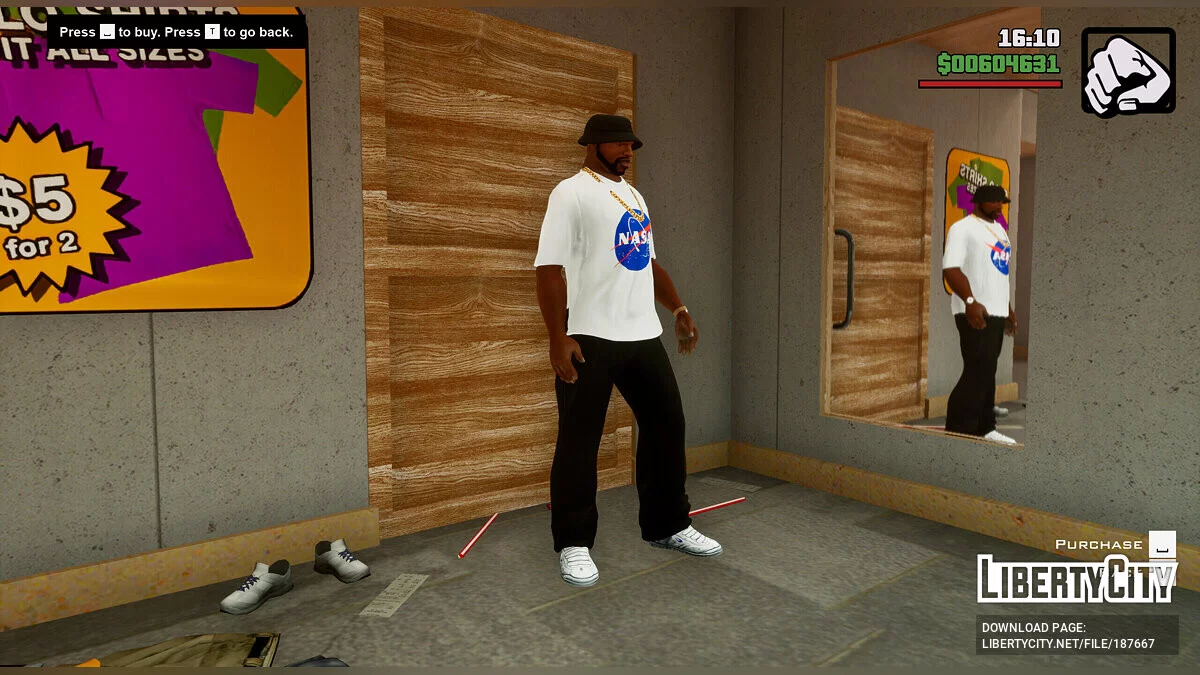 Футболки NASA та SpaceX / GTA San Andreas: The Definitive Edition