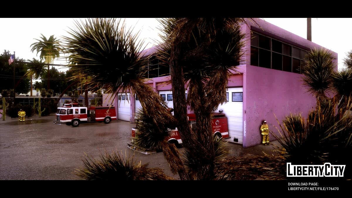 Download Realistic Fire Station In Las Venturas For Gta San Andreas