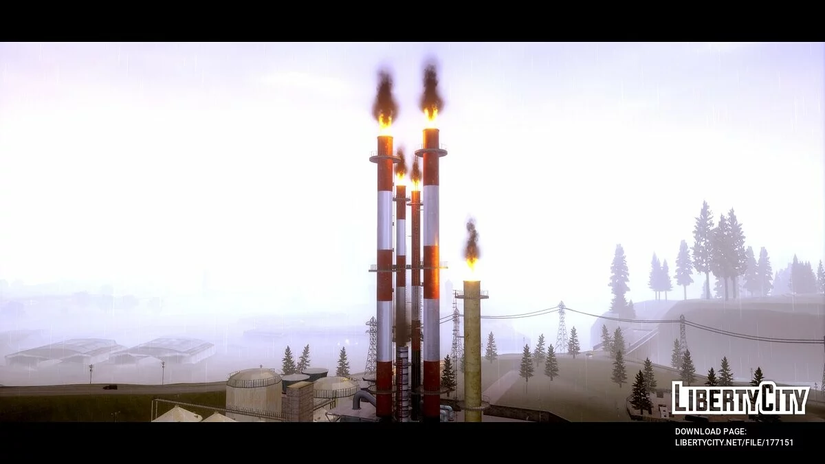 Realistic smoke pipes in Chimney / GTA San Andreas: The Definitive Edition