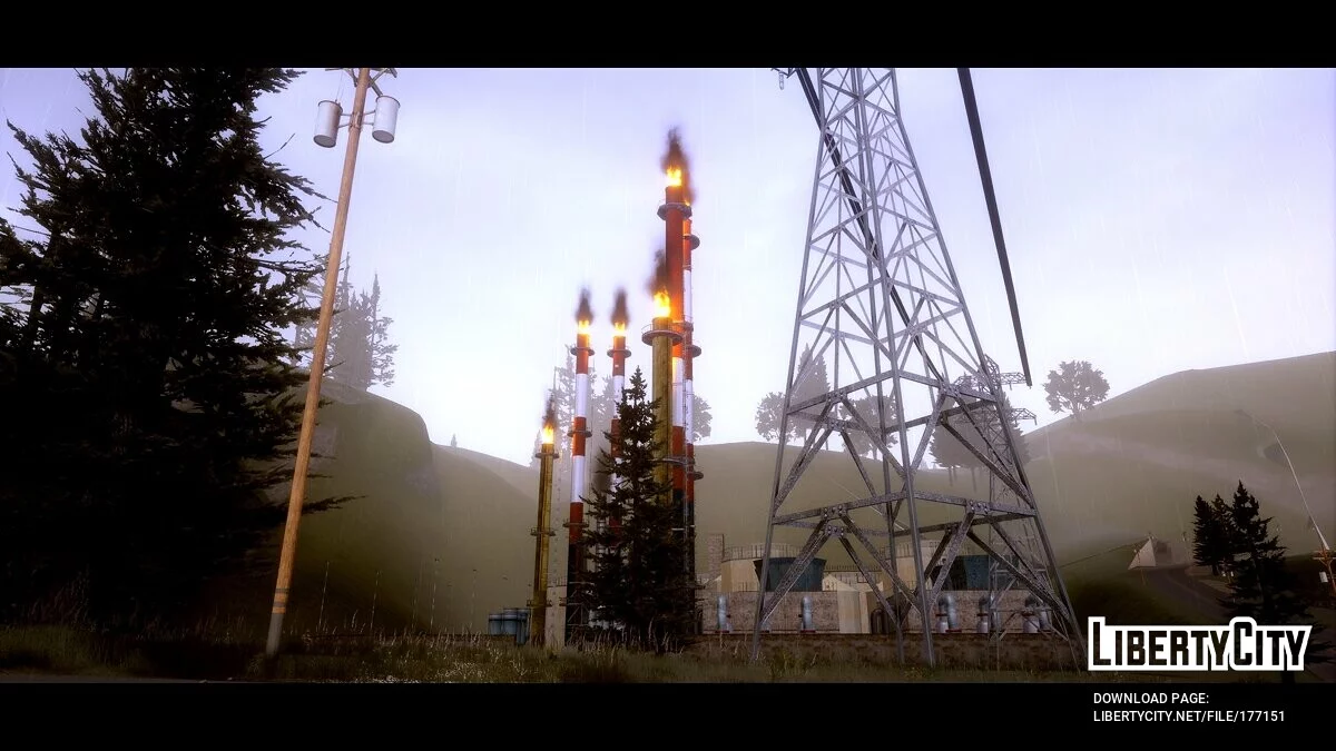 Realistic smoke pipes in Chimney / GTA San Andreas: The Definitive Edition