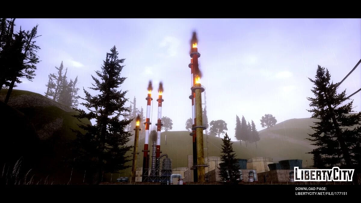 Realistic smoke pipes in Chimney / GTA San Andreas: The Definitive Edition
