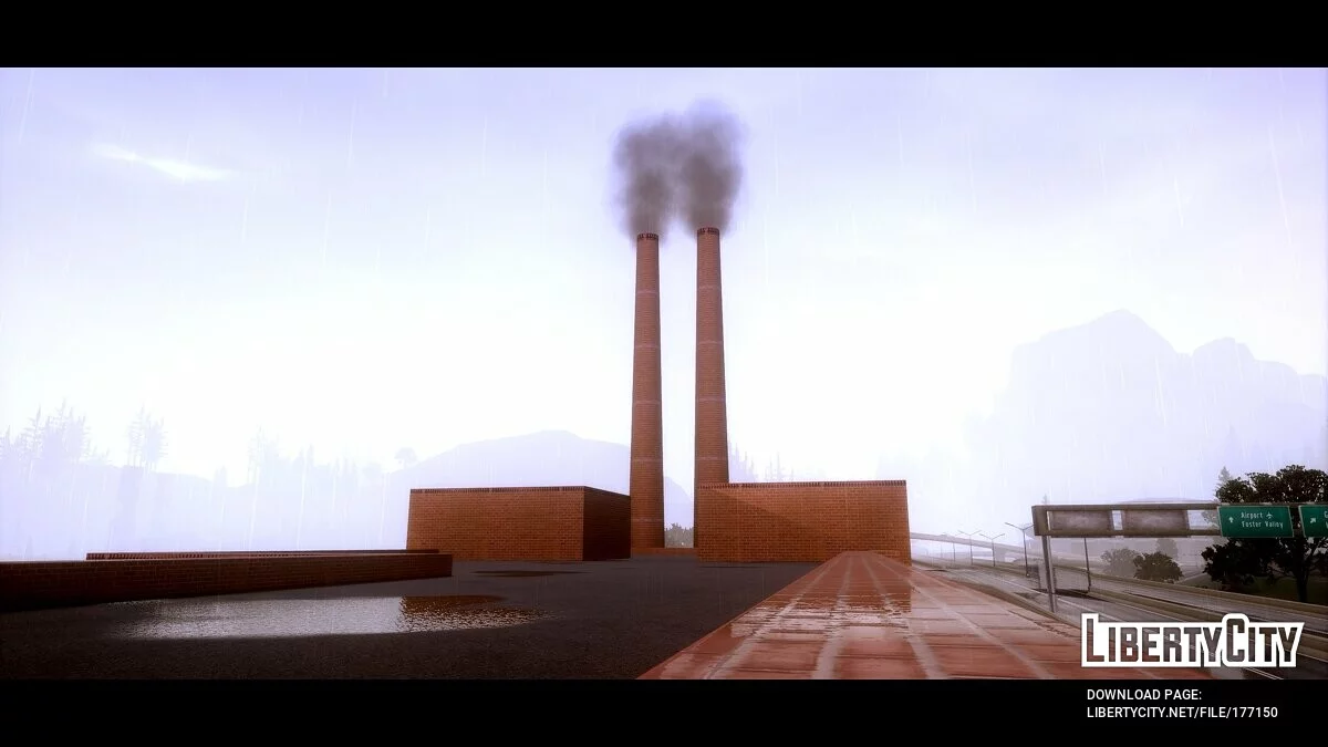 Realistic Industrial Chimney In San Fierro / GTA San Andreas: The Definitive Edition