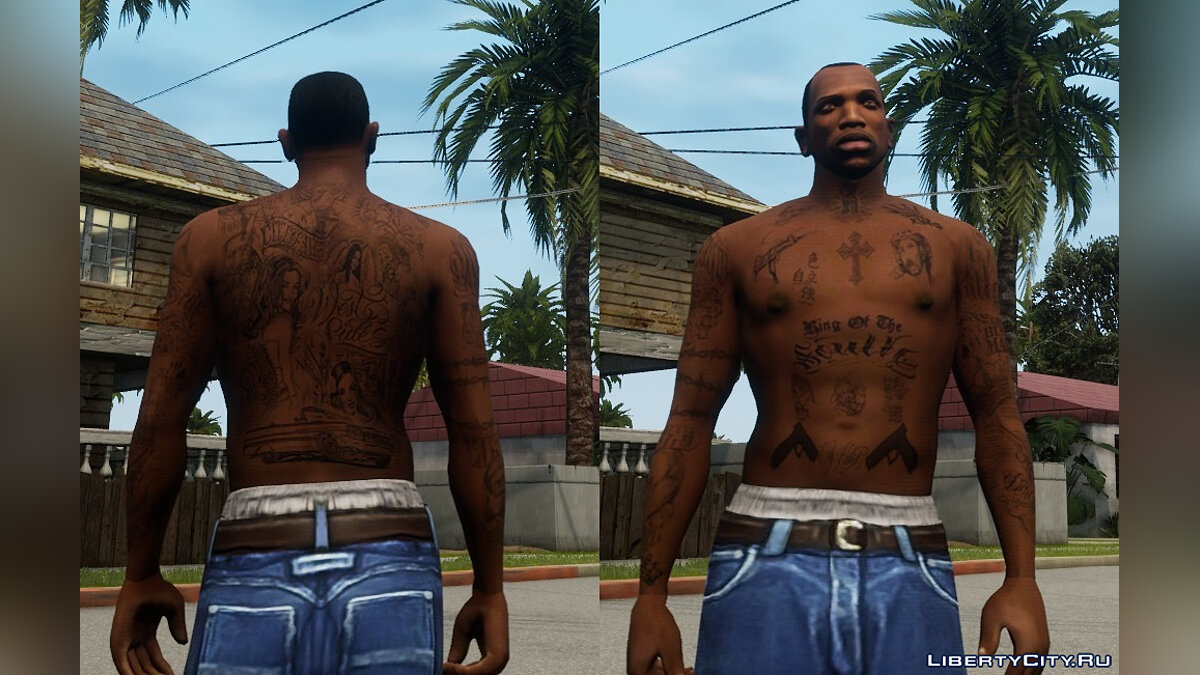 Franklin Face and Hand Tattoos  GTA 5 mod