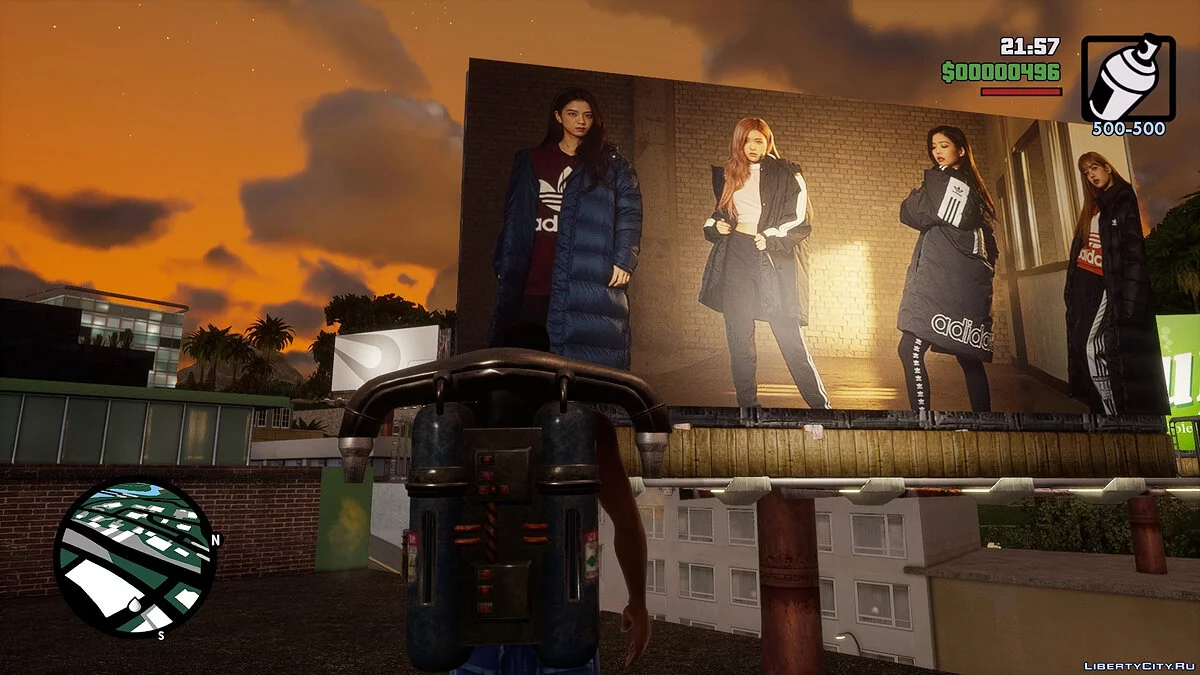 Магазин Adidas & BLACKPINK та новий рекламний банер / GTA San Andreas: The Definitive Edition