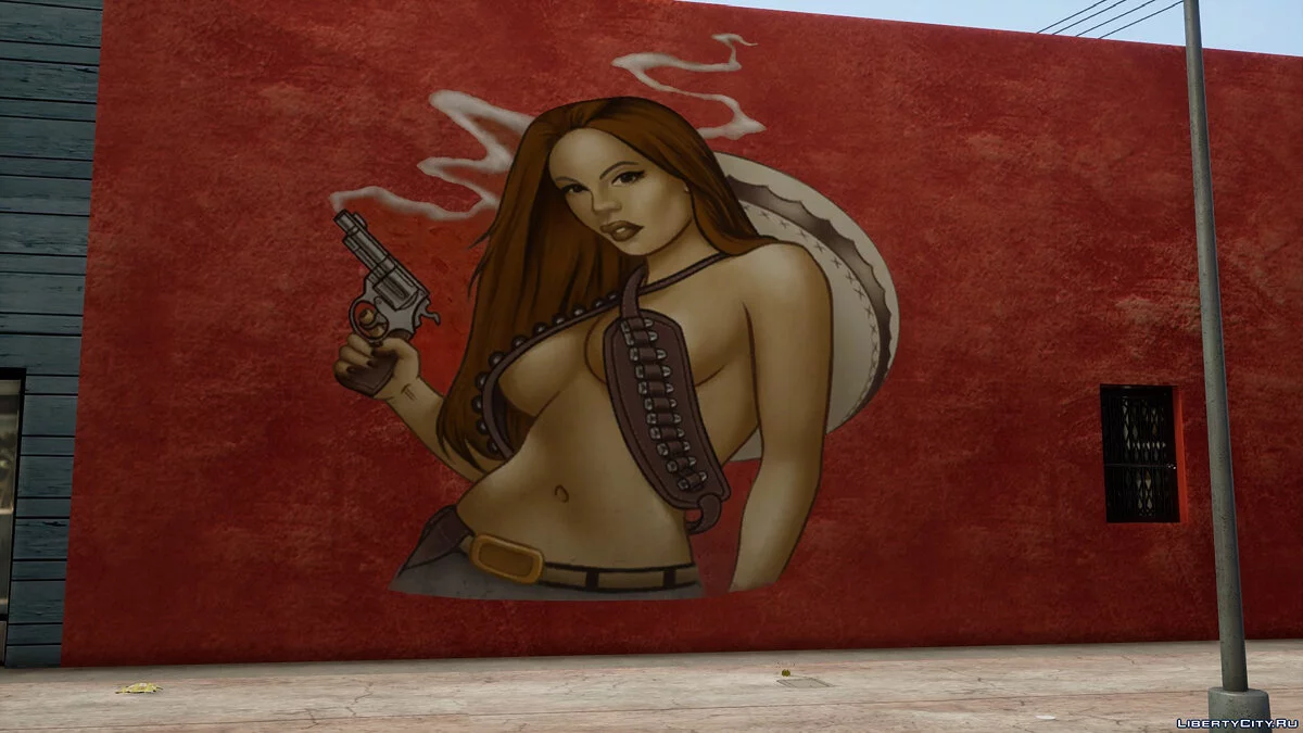 Wall with a Mexican rider in HD / GTA San Andreas: The Definitive Edition
