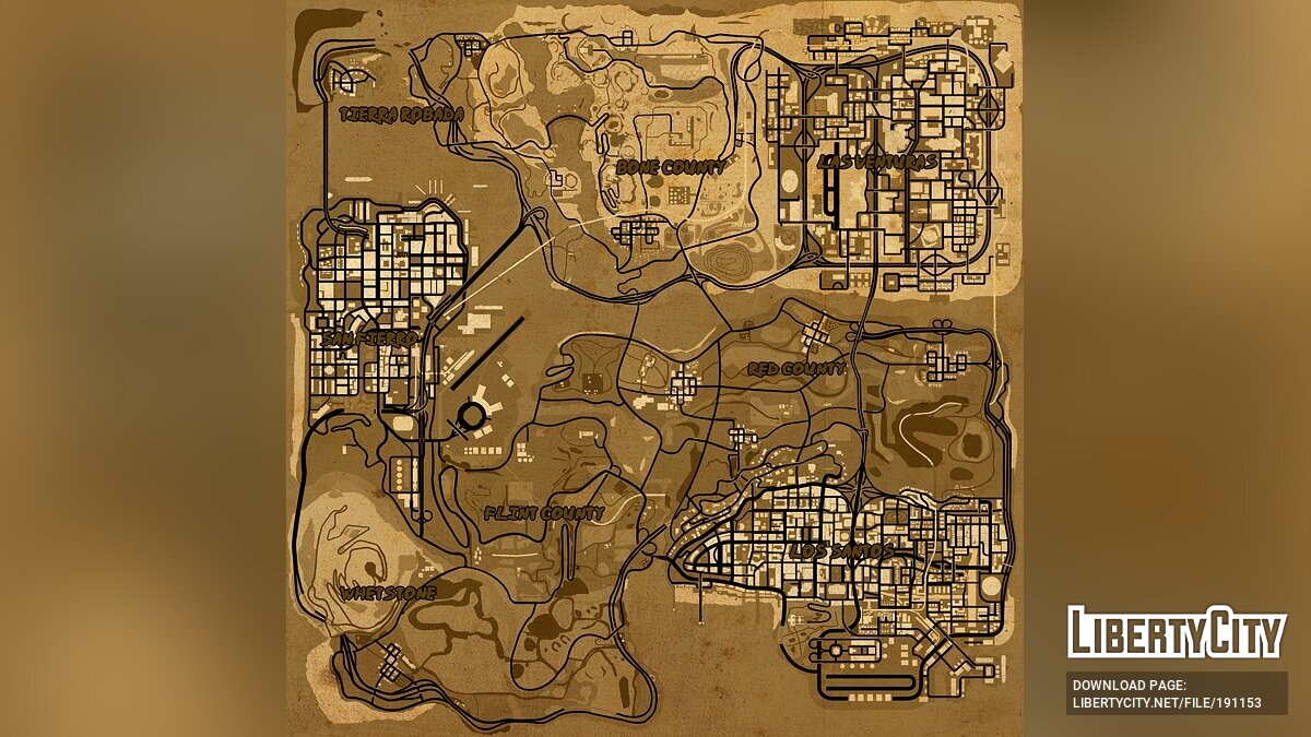 Map in the style of GTA III v1 for GTA San Andreas