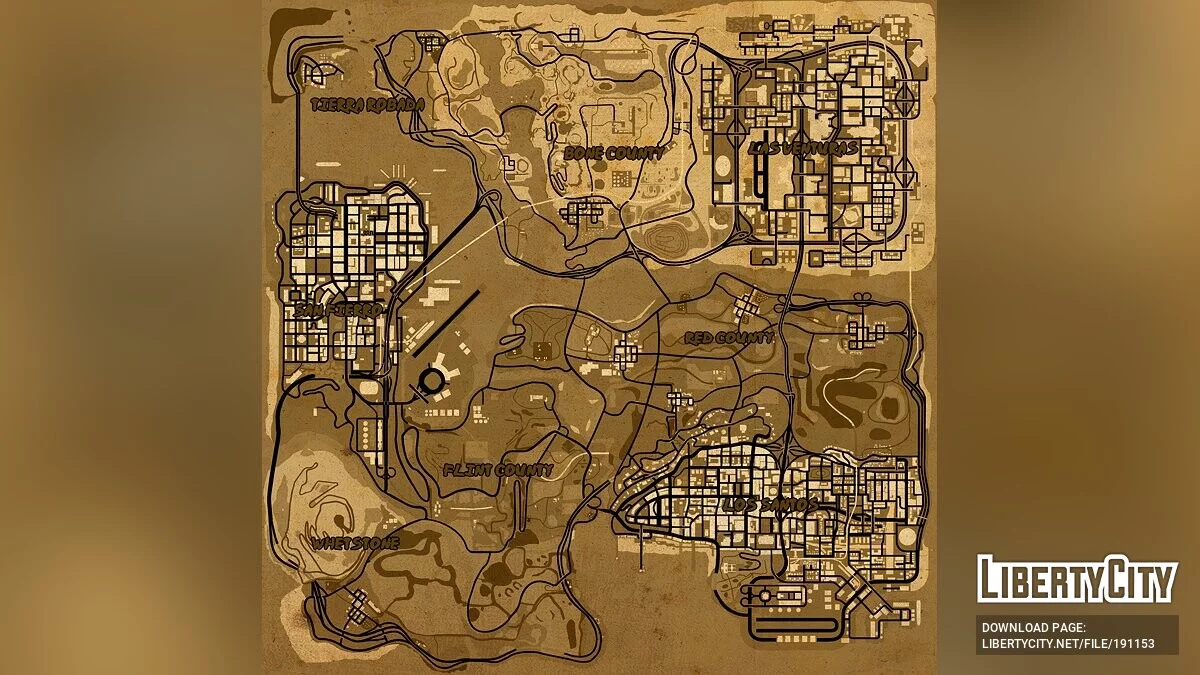 Карта в стилі Вестерна / GTA San Andreas: The Definitive Edition