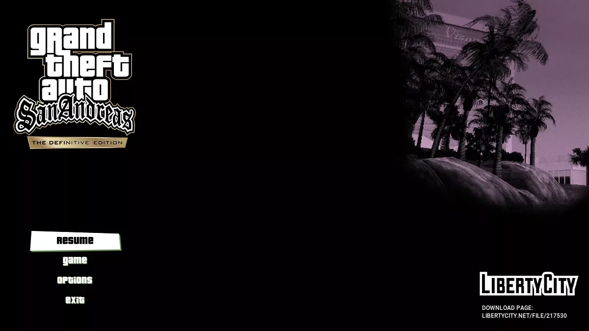 Original Menu Images for San Andreas - The Definitive Edition / GTA San Andreas: The Definitive Edition