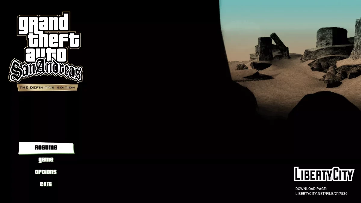 Original Menu Images for San Andreas - The Definitive Edition / GTA San Andreas: The Definitive Edition