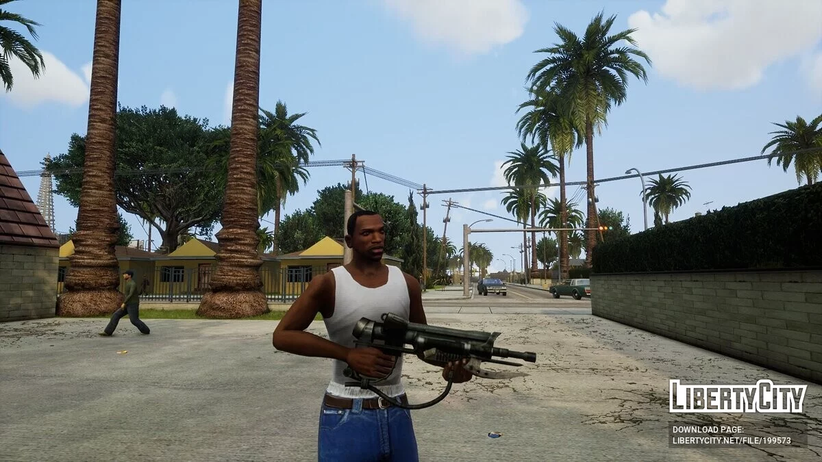 Rifle and Flame Thrower form Painkiller / GTA San Andreas: The Definitive Edition