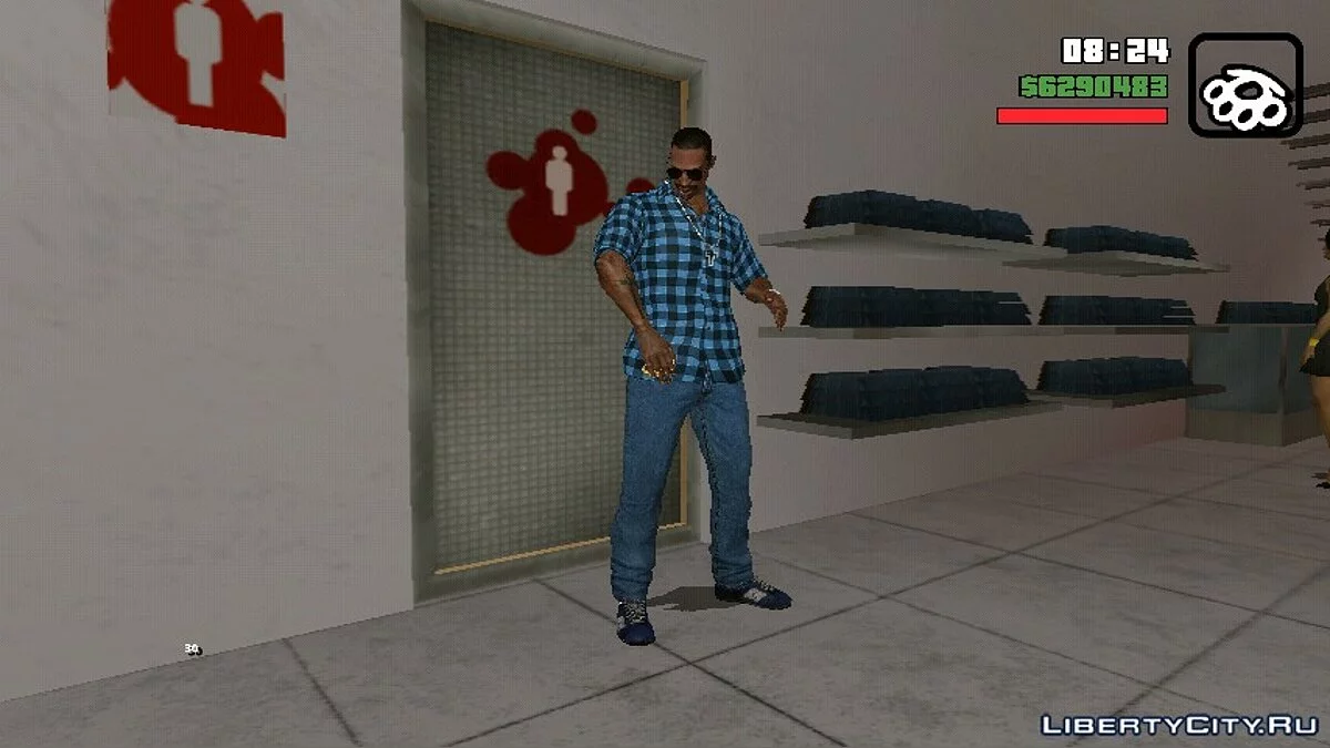 Chemise à carreaux bleue pour CJ Insanity Android/IOS / GTA San Andreas (iOS, Android)