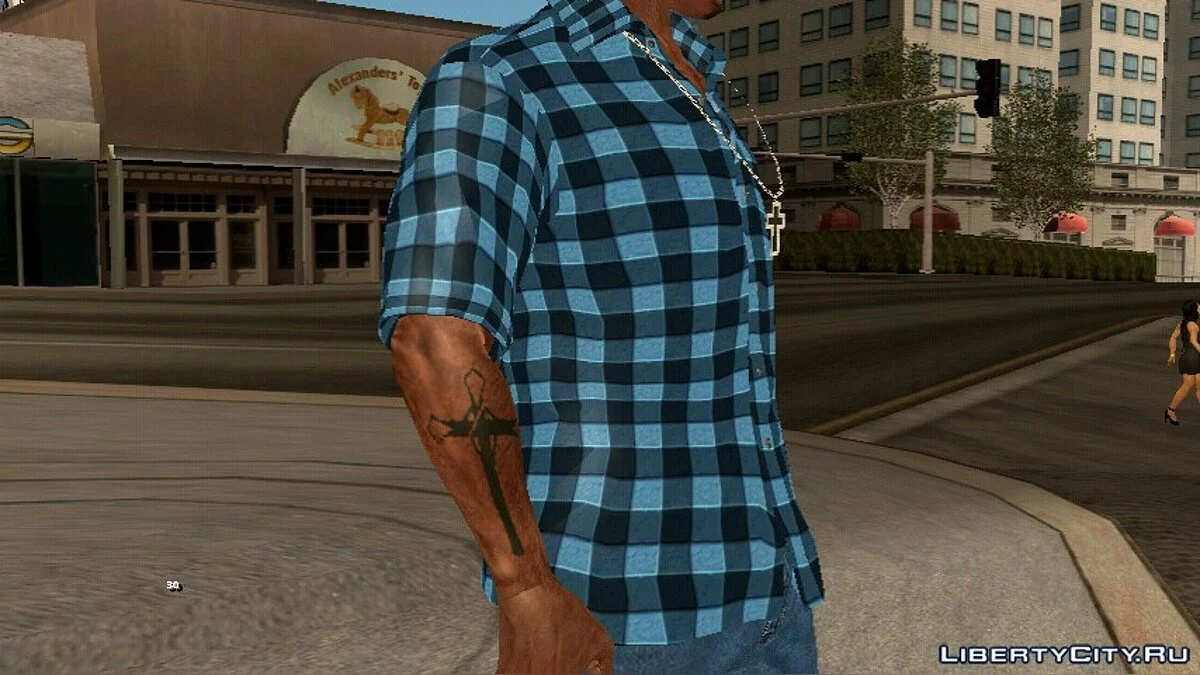 Chemise à carreaux bleue pour CJ Insanity Android/IOS / GTA San Andreas (iOS, Android)